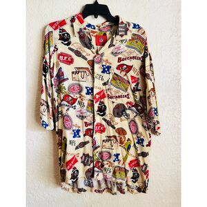 Tampa Bay Buccaneers NFL Hawaiian Shirt Rayon Button Down Large